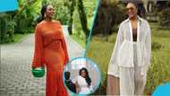 Jackie Appiah’s angelic look in a white ruched dress wows fans online