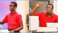 Mfantsipim School’s finalist Peter Appiah-Thompson’s basic school celebrates his NSMQ win