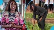 Ghanaian actress Ella Wan weeds large field by herself, impresses many: "She's humble"