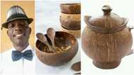 Talented man converts coconut shells into fine cups and spoons, photos wow many