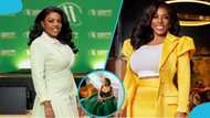 Nana Aba Anamoah turns heads in a bold emerald corseted ball gown and heavy makeup