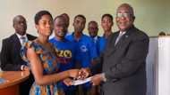 Ghanaian MD Larry Jiagge presents over GHc7k to Ketasco NSMQ team; photo pops up