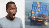 Massive reactions as truck without 1 tyre at back seen carrying crates of beer on highway in video