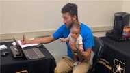 Dad goes viral after taking 3-month-old son along to his army recruitment exam
