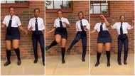 Two female students in school uniform dance outside classroom, video of accurate steps goes viral