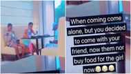 Hard guy: Man buys food for himself & date leaving the friend she brought to starve in video