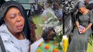 First heartbreaking photos from pre-burial service for Afia Schwar's late father pop up