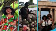 Sheryl Lee Ralph buys coconut by the roadside like an ordinary Ghanaian during her summer vacation in Accra