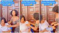 Ghanaian lady angers mum as she grabs her shoulder in TikTok video, the woman's reaction evokes laughter