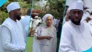 Asoma Abu Asoma Banda's tall and handsome son Jamal Banda trends with his white agbada at his funeral ceremony