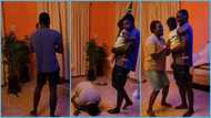 Elderly Ghanaian woman gets emotional as she meets grandson for the first time, bows to welcome him
