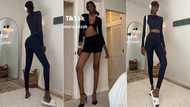 "Na my spec be this": Tall lady with perfect slim-thick curves flaunts herself in video, peeps praise her physique