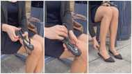 Curvy lady converts high heels into flat sandals in trending video; "the dream shoes"