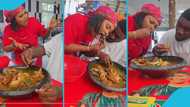 McBrown eats large bowl of fufu and meat with popular food vlogger