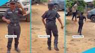 Yaw Dabo rocks police uniform in video, Ghanaians tease him: "is it career day?"