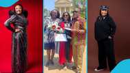 Ghanaian actress Irene Opare looks splendid in a black outfit for her 59th birthday photoshoot
