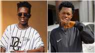 Strongman Burner: Ghanaian Rapper causes frenzy online as he poses with 2 plus-size ladies