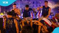 Two Barcelona players fall from club's open top bus La Liga parade (video)