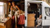 Woman dumps boyfriend, quits job & moves out with her dog in furnished van
