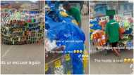 Man Carries Large Number Of Phone Accessories On Wheelbarrow; Video Amazes Netizens