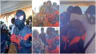 Man steals show at mum's house warming as he arrives in spiderman costume