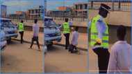 Kasoa policewoman slaps flower out of man's hands after he presented it to her