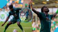 Jonathan Sowah celebrates Man Of The Match award after scoring 4 goals