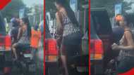 Video: Lady Jumps from Boda Into Land Cruiser in Traffic as Motorists 'sorts' Nduthi Guy