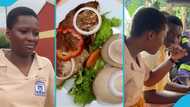 Archbishop Porter Girls' Senior High School student eats banku with fork and knife, netizens react