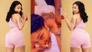 Video of Ghanaian man happily massaging Tonto Dikeh in her bedroom surfaces online