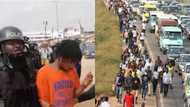 Trotro strike: Protesting drivers arrested by police at Ablekuma for road-blocking