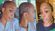 Beautiful lady with a big forehead braids her hair all back, video causes a frenzy