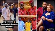 Peggy Ovire & Freddie Leonard: Photos, videos surface as Nollywood celebs storm Warri for traditional wedding