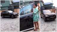 Rich Ghanaian husband gifts wife brand new Jaguar SUV as birthday present in video