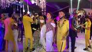 Videos of how GHC100 and GHC200 notes overflowed at David Mensah's wedding pop up