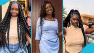 GH lady goes viral after braiding long hair, many compare her to Martha Ankomah