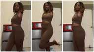 Tall and beautiful lady with no hands displays her cute shape, video goes viral