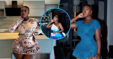 Hajia Bintu: Ghanaian TikToker Flaunts Cleavage As She Rocks A One-Hand