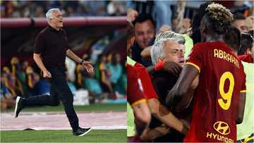 Jose Mourinho produces wild celebrations as Roma get last-gasp winner in his 1,000th game as boss