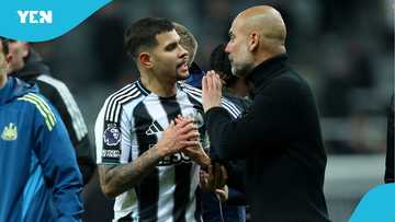 Pep Guardiola clashes with Newcastle player in tense exchange