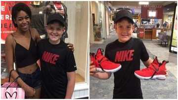 Emotions run high as lady buys boy over GHc1K shoes he couldn't afford; his dad cries