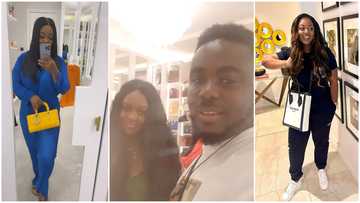 I'm happy for Queen Jackie: Overwhelmed Mr Beautiful says powerful prayer for Jackie Appiah after touring her mansion (Video)