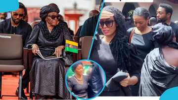 Zanetor Agyeman-Rawlings ties a cloth around her waist as she expresses her deep grief after her mom's death