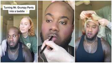 Viral video of lady glamming her boo up with makeup and wig sparks debate about masculinity