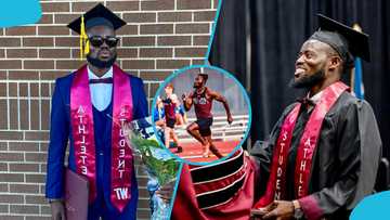 Isaac Botsio celebrates: Ghanaian Sprinter bags degree at top American university
