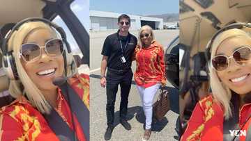 Fans call Moesha Boduong a villager as she fails to open door after riding in a helicopter for the first time (video)
