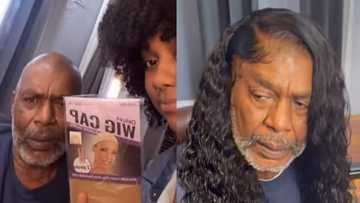 Loving grandpa agrees to wear women's wigs in support of granddaughter's salon