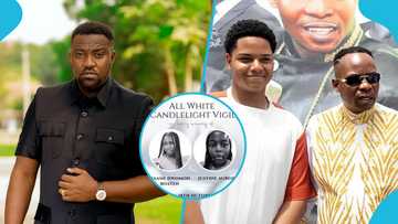 John Dumelo attends Justine Agbenu's funeral, advocates for speed ramps in constituency in video