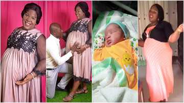 Woman sings and dances for joy as she gives birth to cute baby after 15 years of waiting