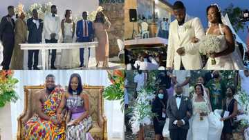 Beautiful photos emerge as daughter of KK Sarpong and son of Kwame Kyei marry in a plush wedding